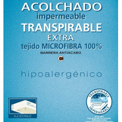 Protector acolchado impermeable. Cama 150