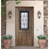 Puerta de entrada metálica S100 Rustic cristal roble viejo derecha de 90x210 cm  y 100 X 210 cm.