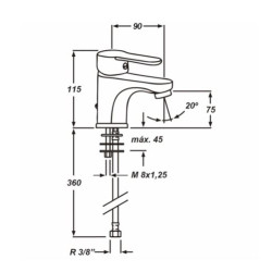 Monomando lavabo navy