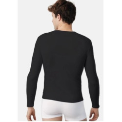 Camiseta manga larga Hombre Negro Slim Fit Ysabel Mora