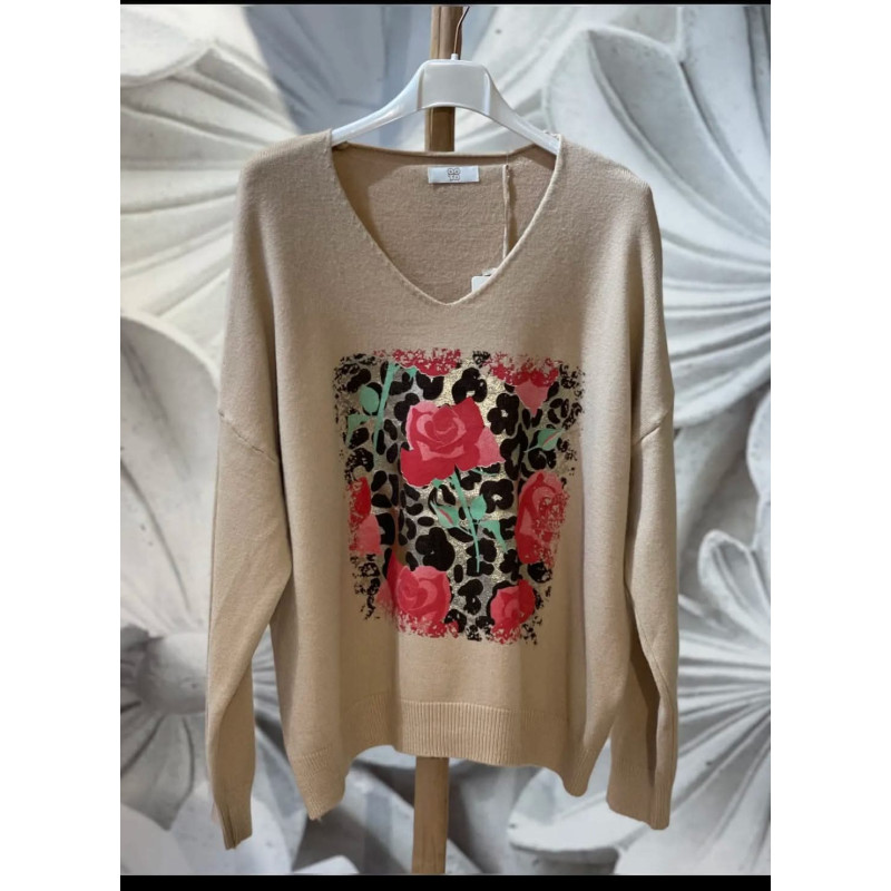 Jersey estampado para mujer.