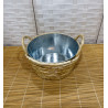 Cesta de mimbre asas interior metáfico