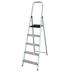 Escalera doméstica plegable de aluminio 5 peldaños
