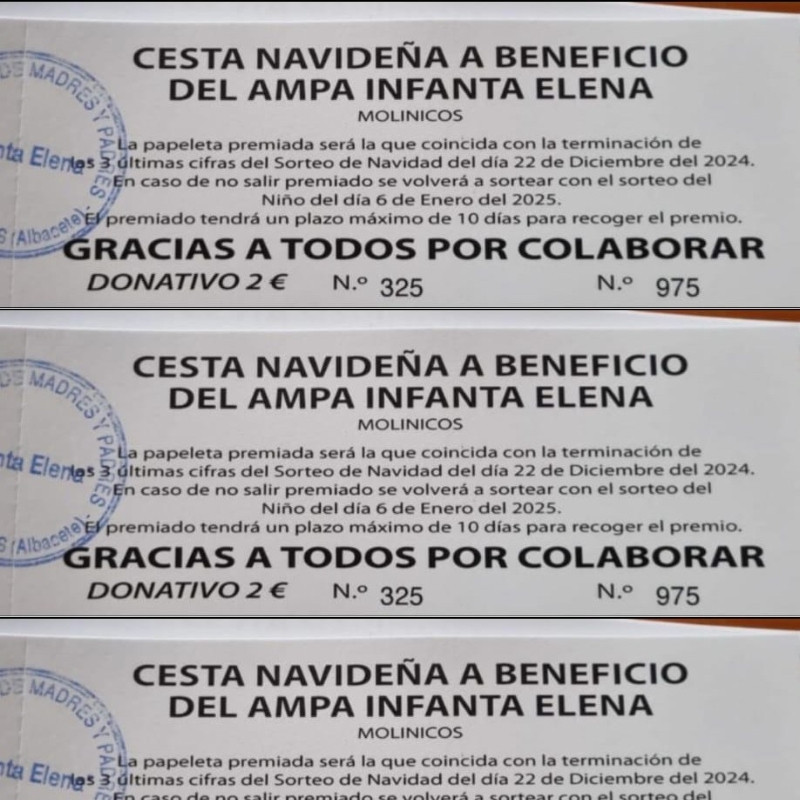 Papeletas de rifa y tickets de consumición personalizados