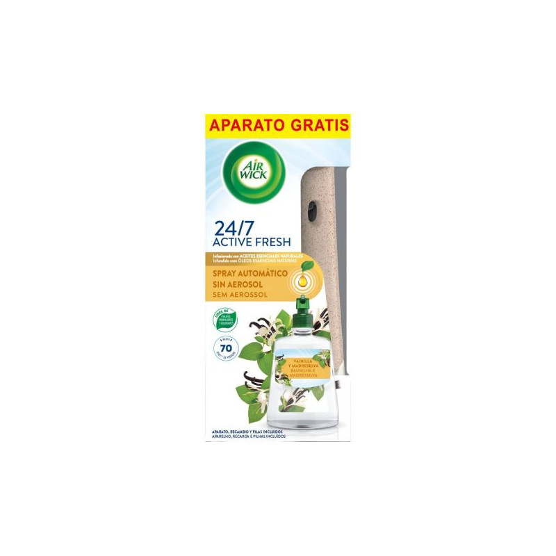 Ambientador 24/7 Active Fresh Vainilla + Aparato Gratis, Air Wick Ambientador 24/7 Active Fresh Vainilla + Aparato Gratis, Air Wick
