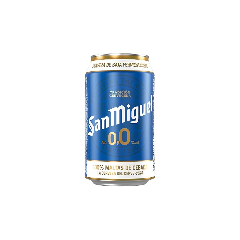 SAN MIGUEL cerveza 0,0% alcohol lata 33 c