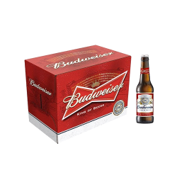 Cerveza Caja de 24 unidades Budweiser Botellín Tercio 33 cl