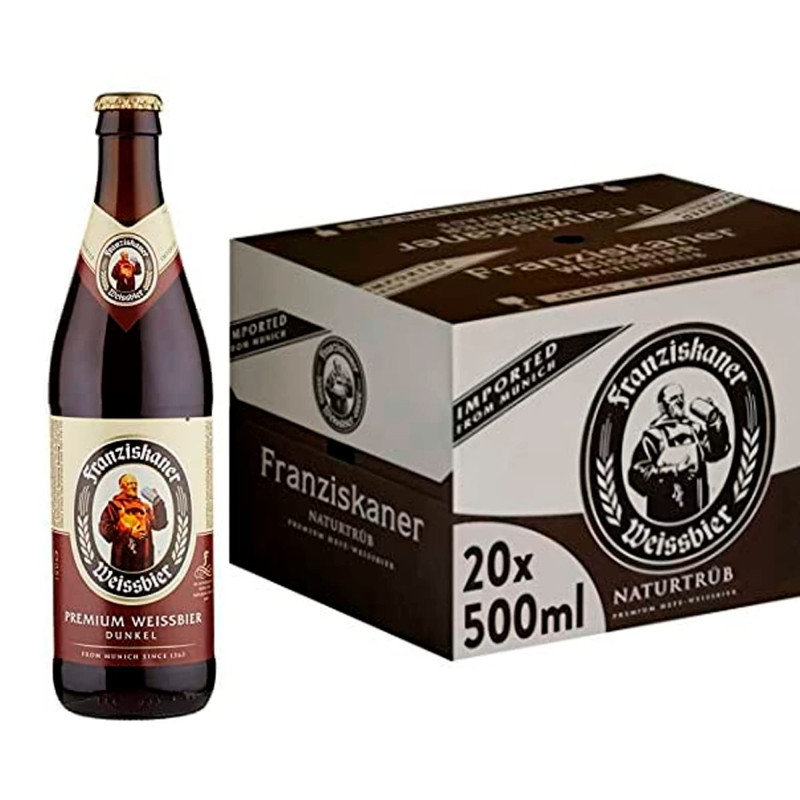 Franziskaner Hefe-Weissbier Naturtrüb Cerveza, Pack 20 Botellas x 50cl Franziskaner Hefe-Weissbier Naturtrüb Cerveza, Pack 20 Botellas x 50cl