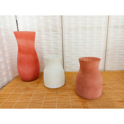 Juego jarrones cristal efecto tiza