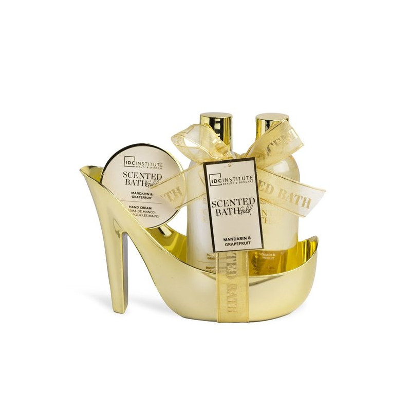 SET BAÑO ZAPATO DORADO IDC INSTITUTE BATH GOLD MINI 3PCS SET BAÑO ZAPATO DORADO IDC INSTITUTE BATH GOLD MINI 3PCS