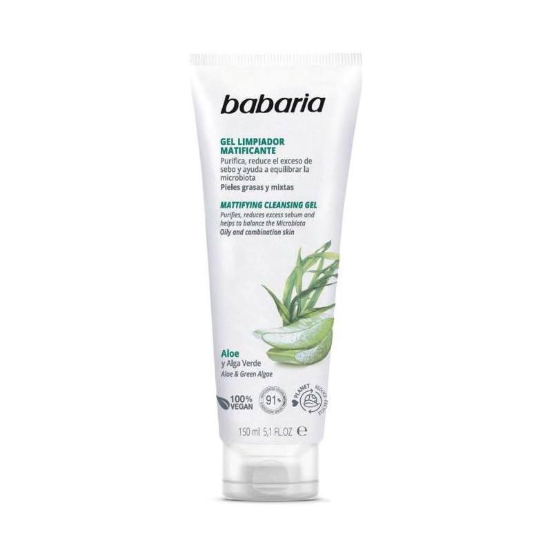 Gel Limpiador Matificante Aloe y Alga Verde Babaria