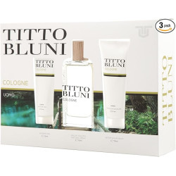 TITTO BLUNI - Cologne Uomo, Estuche de Regalo Hombre, Colonia 75 ml + After Shave 75 ml + Gel de Baño 75 ml