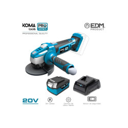 Kit Maletín Amoladora 20V con 1 Batería 4.0A y Cargador 08772. 28,9x23,9cm KomaTools