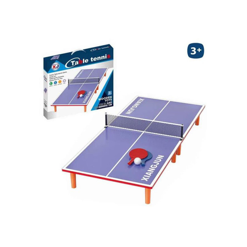 MESA PING PONG+2 RAQUETAS+1 PELOTA+RED MADERA 90X40X10,70CM