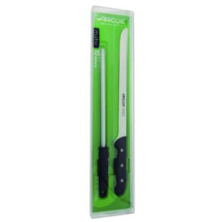 Set cuchillo jamonero y chaira Arcos Maitre 151900 de acero inoxidable Nitrum y mango de polipropileno 2 piezas en estuche