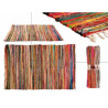 Alfombra jarapa con diseño de líneas de distintos colores fabricada en algodón Giftdecor.